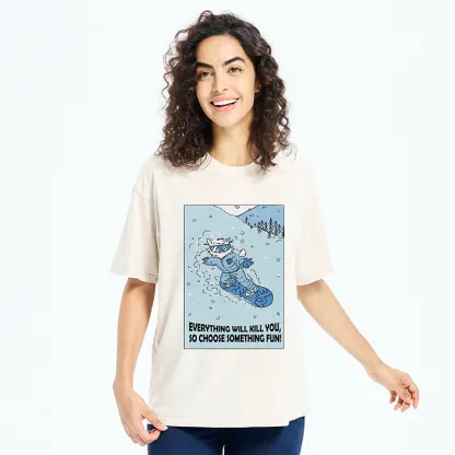 Tokyo-Tiger Skiing Expert Cat Washed T-Shirt