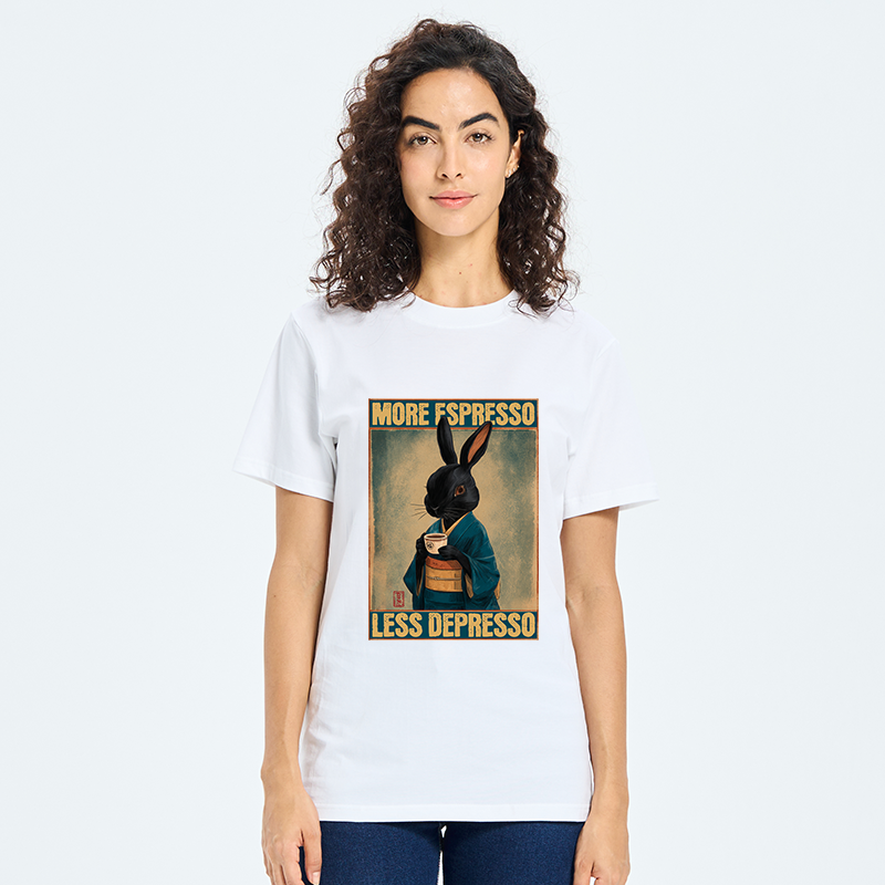 Tokyo-Tiger More Espresso Less Depresso Rabbit Classic T-Shirt