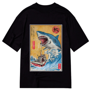 Image of Tokyo-Tiger Ukiyoe Shark Japan Classic T-Shirt