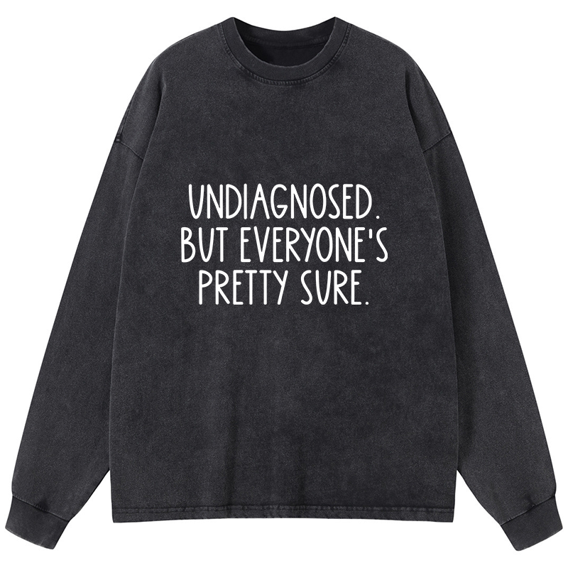 Tokyo-Tiger Self-diagnosed Illness Funny Washed Long Sleeve T-Shirt