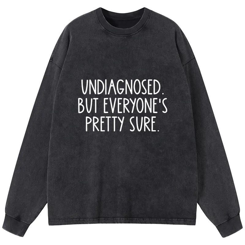 Tokyo-Tiger Self-diagnosed Illness Funny Washed Long Sleeve T-Shirt