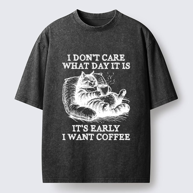 Tokyo-Tiger Have A Cup Of Coffee Before Doing Anything Washed T-Shirt