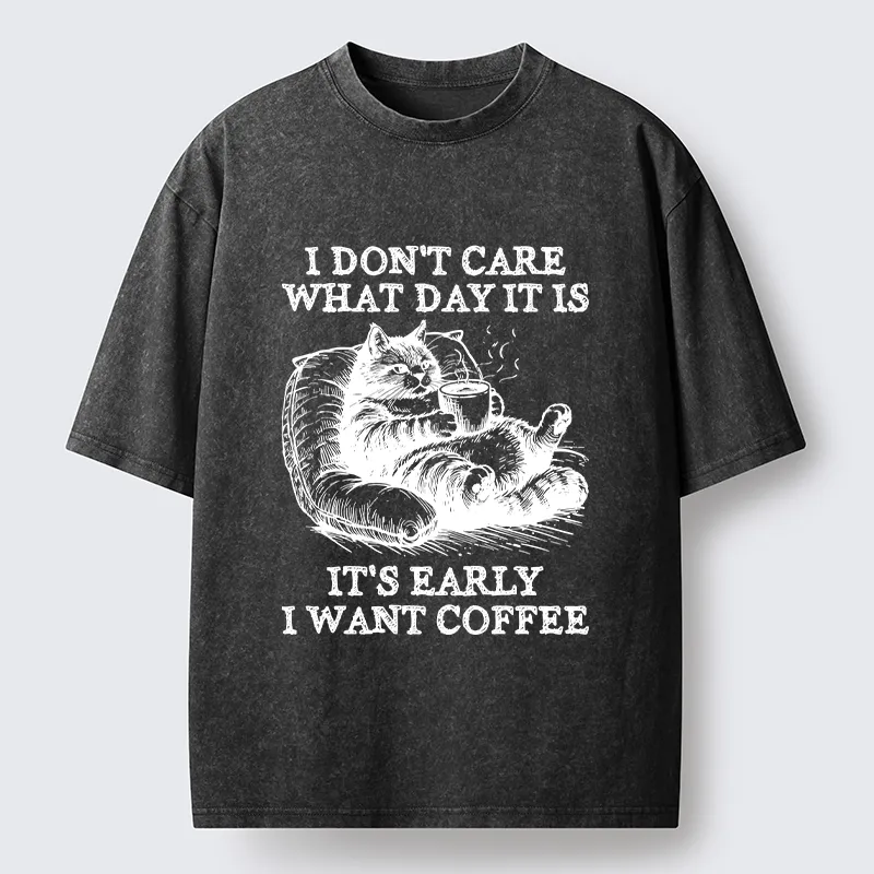 Tokyo-Tiger Have A Cup Of Coffee Before Doing Anything Washed T-Shirt