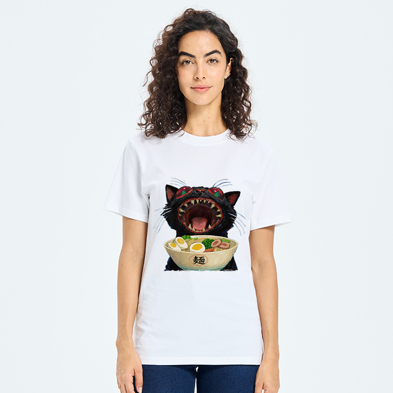 Tokyo-Tiger Black Cat Is Ready To Eat Ramen Classic T-Shirt