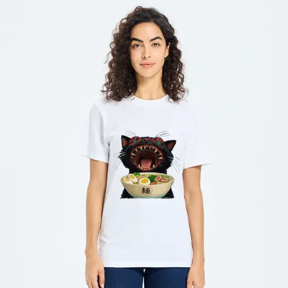 Tokyo-Tiger Black Cat Is Ready To Eat Ramen Classic T-Shirt