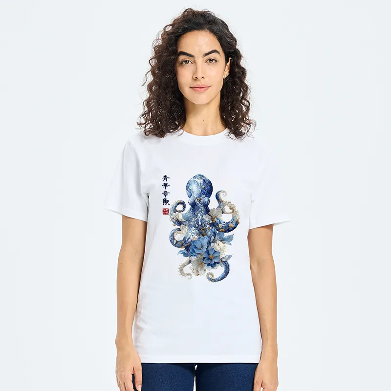 Tokyo-Tiger Porcelain Blossom Octopus Classic T-Shirt