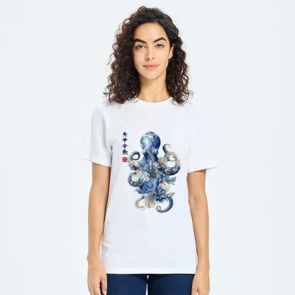 Tokyo-Tiger Porcelain Blossom Octopus Classic T-Shirt