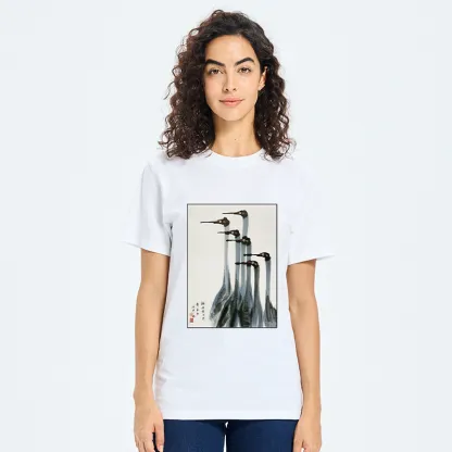 Tokyo-Tiger Retro Crane Painting Classic T-Shirt