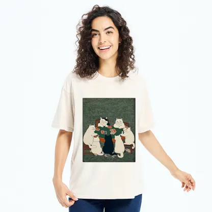 Tokyo-Tiger Cats Playing Games Funny Washed T-Shirt