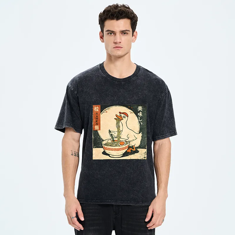 Tokyo-Tiger Retro Duck Ramen Washed T-Shirt