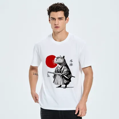 Tokyo-Tiger Capybara Samurai And Sun Classic T-Shirt