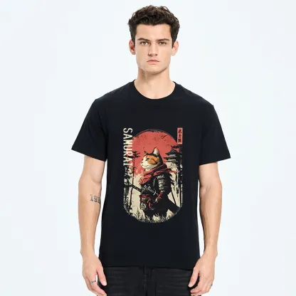 Tokyo-Tiger Lonely Cat Japanese Samurai Classic T-Shirt