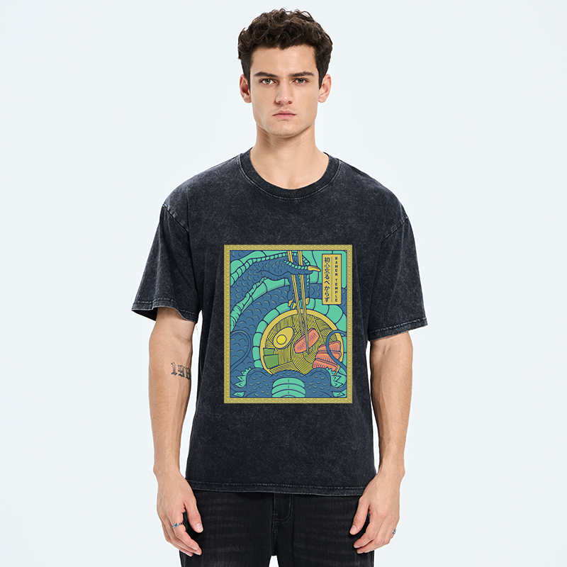 Tokyo-Tiger Dragon Ramen Lover Washed T-Shirt