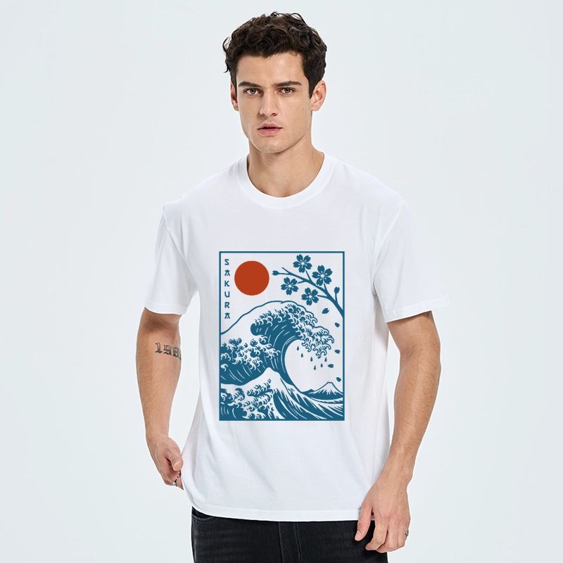 Tokyo-Tiger Japanese The Great Wave And Sakura Classic T-Shirt