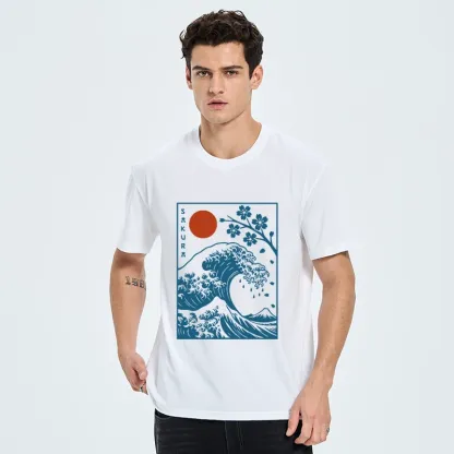 Tokyo-Tiger Japanese The Great Wave And Sakura Classic T-Shirt