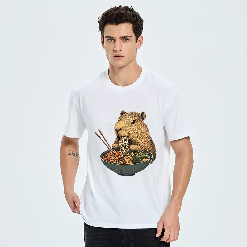 Tokyo-Tiger Capybara Eating Ramen Funny Classic T-Shirt
