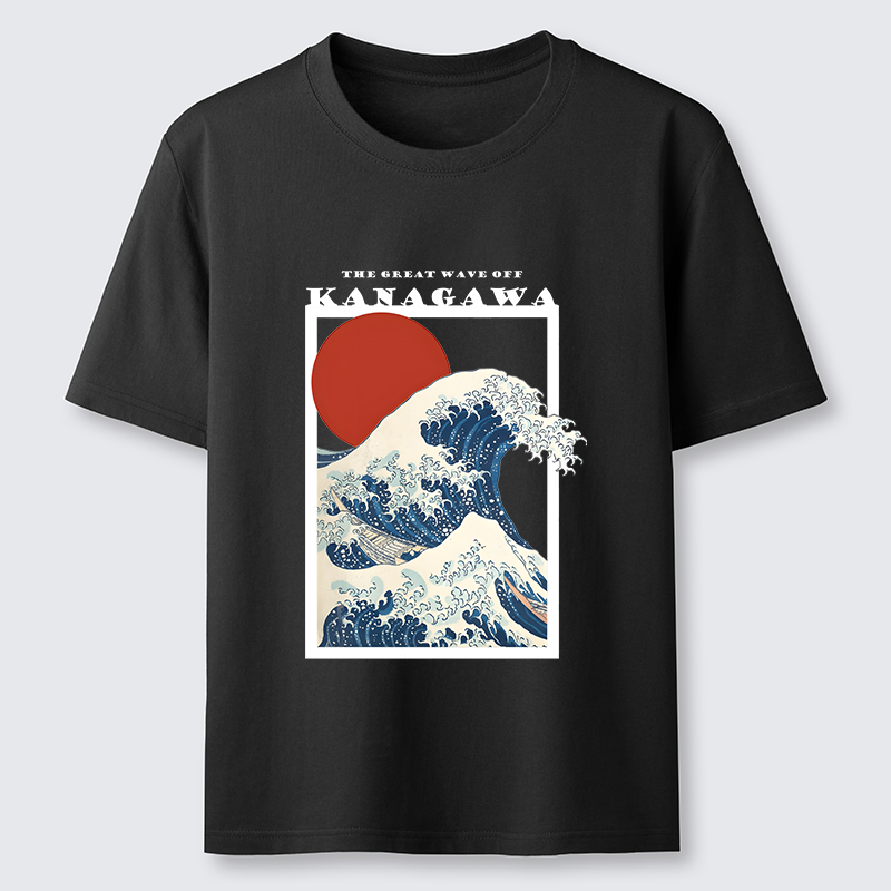 Tokyo-Tiger Minimalist Ukiyo-e Waves Classic T-Shirt