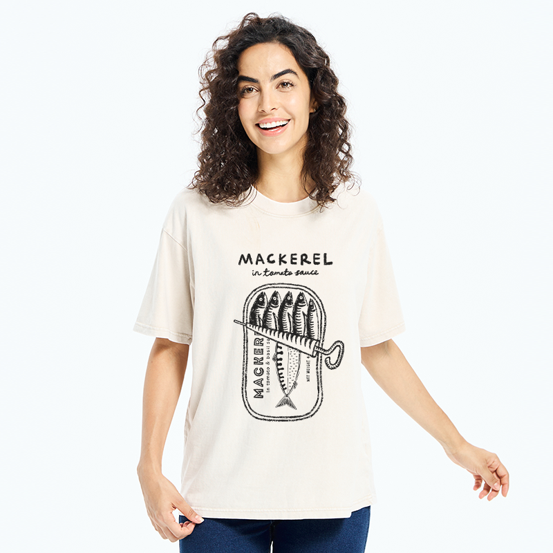 Tokyo-Tiger Mackerel In Tomato Sauce Washed T-Shirt