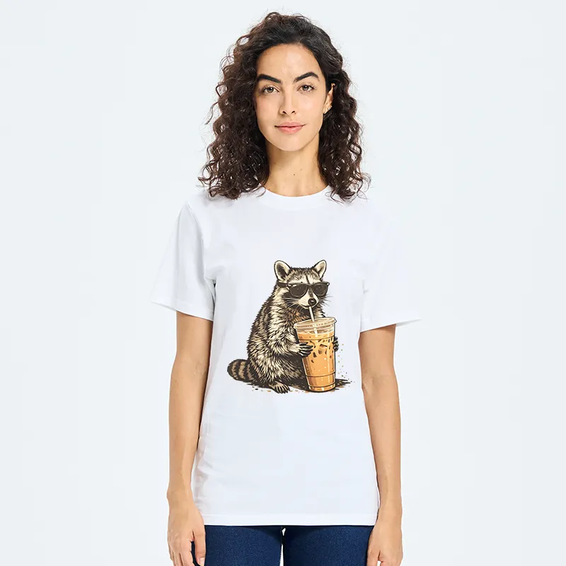 Tokyo-Tiger Raccoon Drinking Coffee Funny Classic T-Shirt