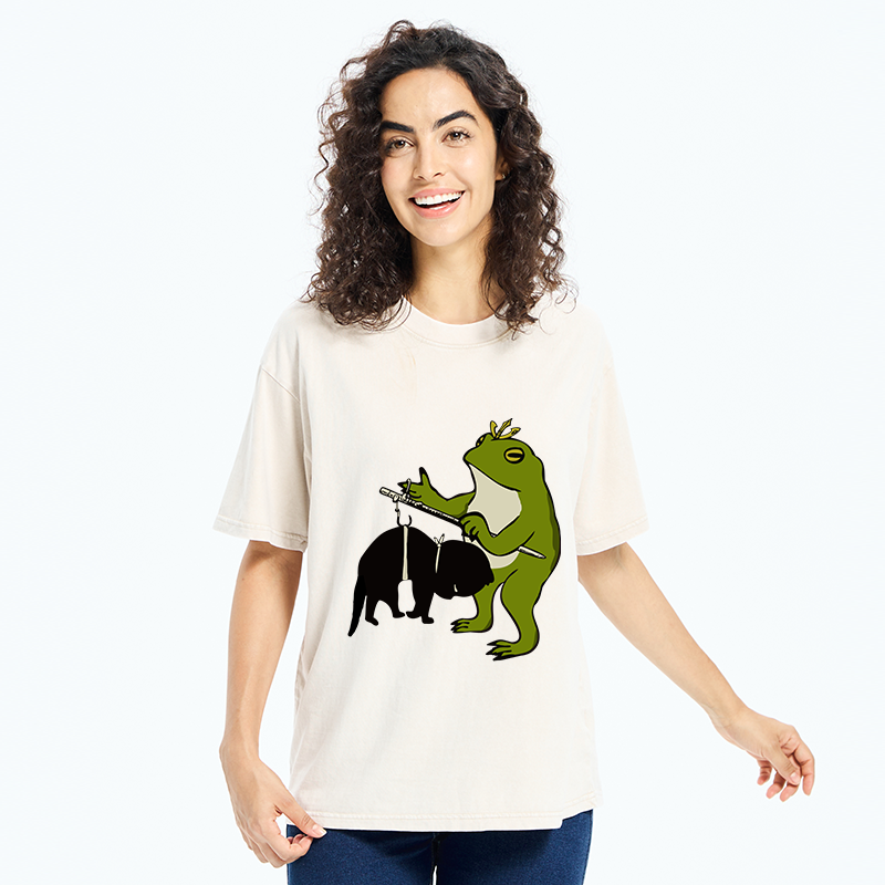 Tokyo-Tiger How Heavy Is This Cat Washed T-Shirt