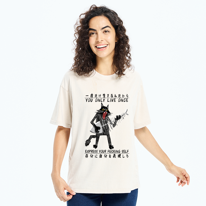 Tokyo-Tiger You Only Live Once Washed T-Shirt