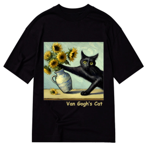 Image of Tokyo-Tiger Van Gogh's Naughty Cat Classic T-Shirt