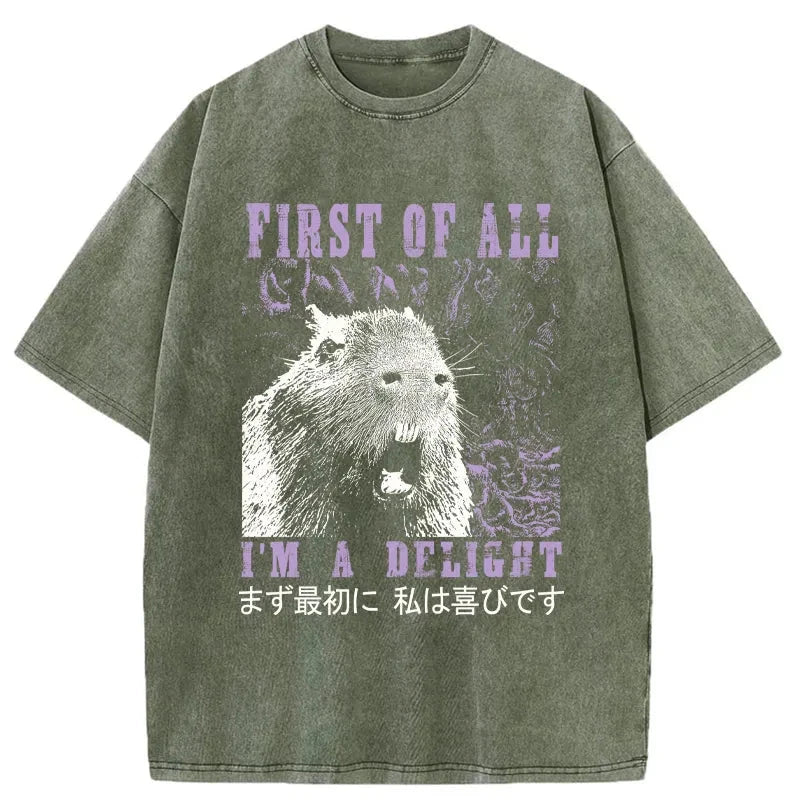 Tokyo-Tiger First Of All I'm A Delight Washed T-Shirt
