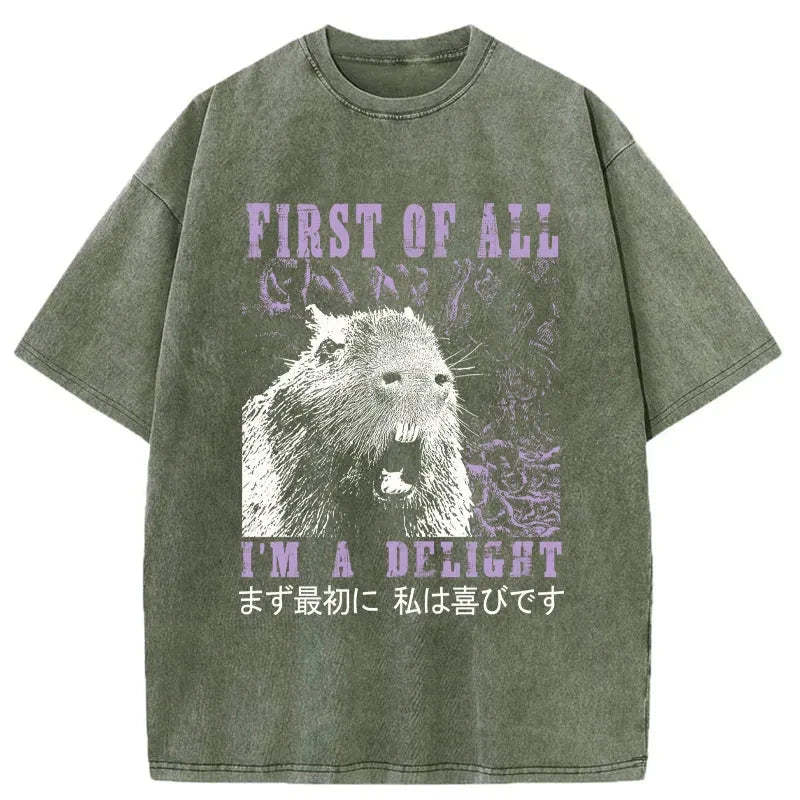 Tokyo-Tiger First Of All I'm A Delight Washed T-Shirt