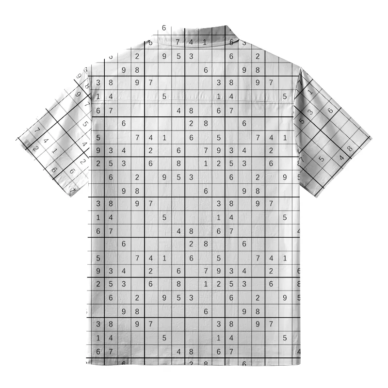 Tokyo-Tiger Sudoku Japanese Button-up Shirt