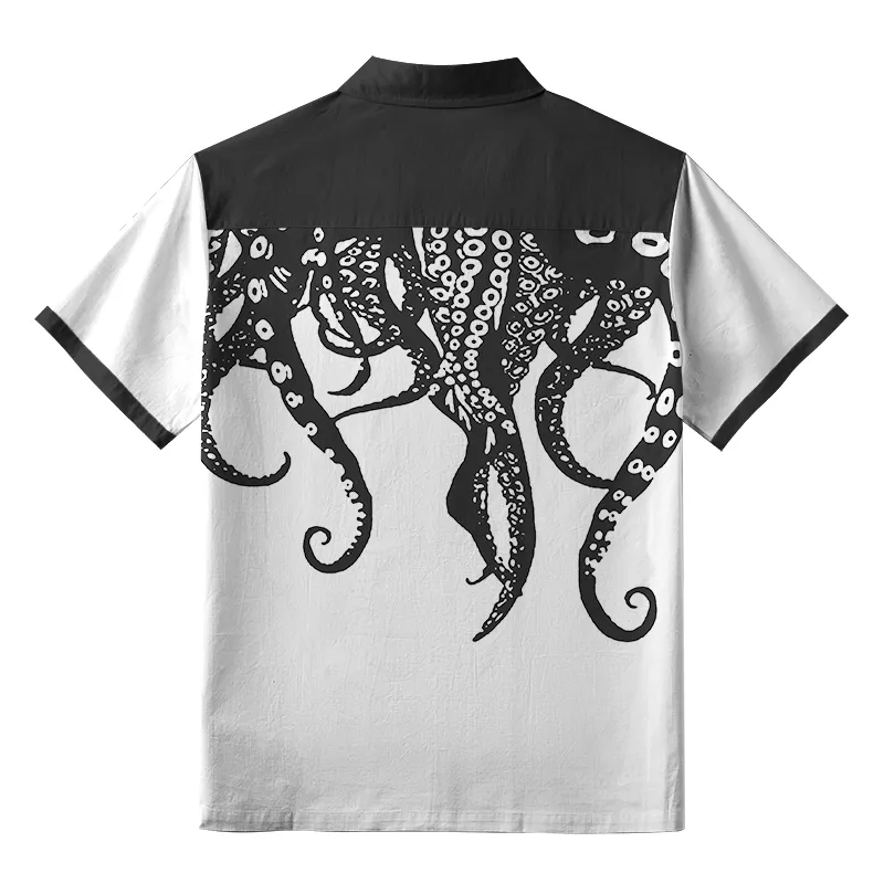 Tokyo-Tiger Octopus Tentacles Japan Button-up Shirt