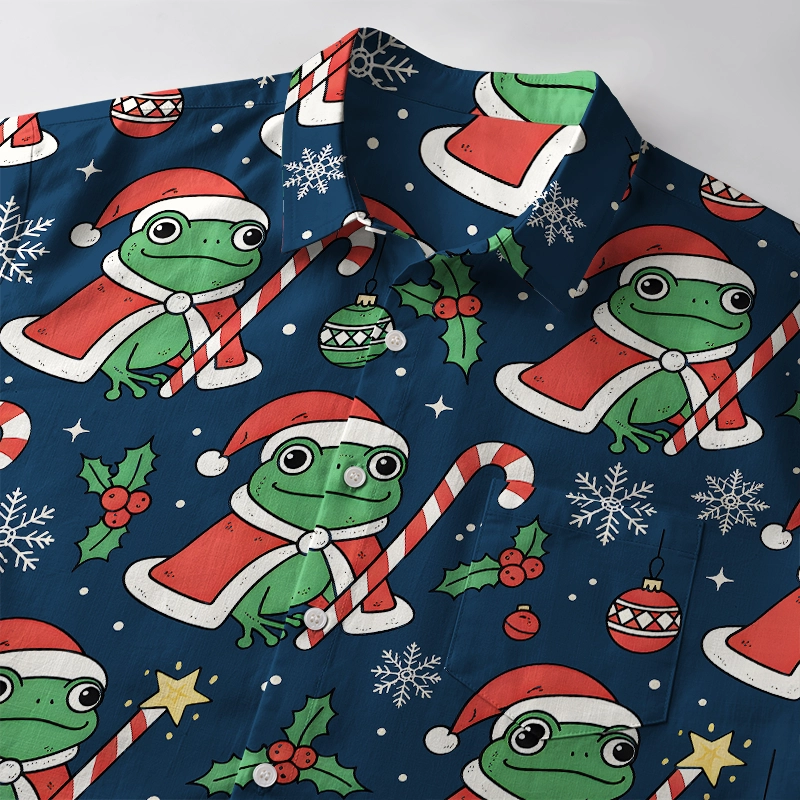 Tokyo-Tiger Christmas Frog Button-up Shirt