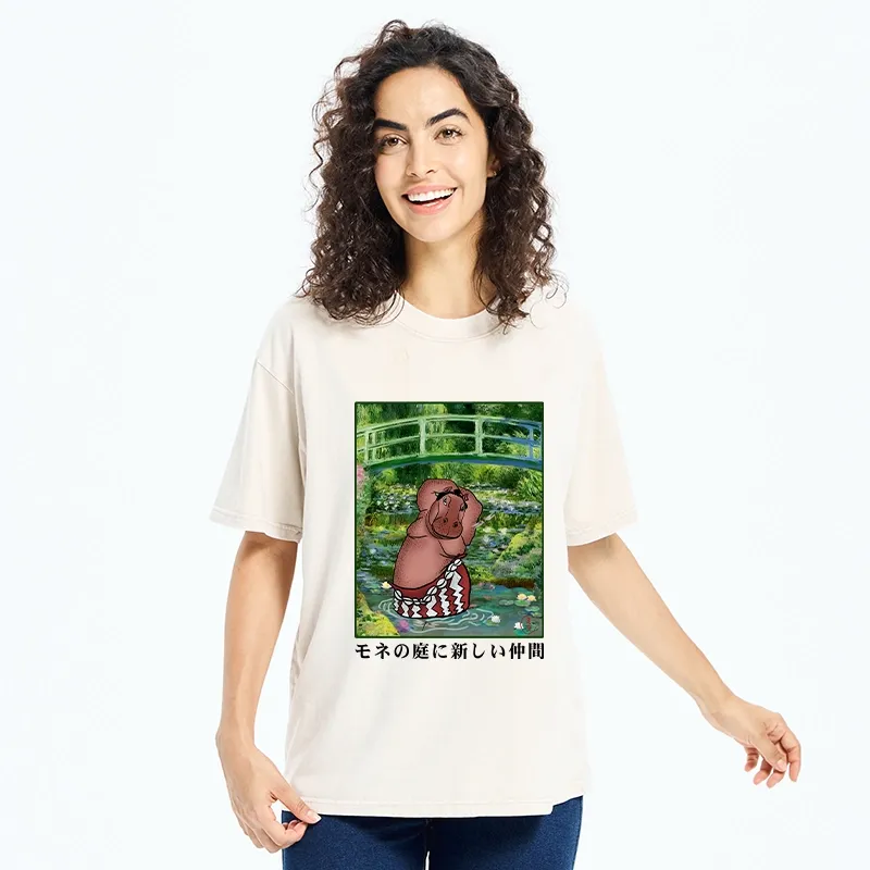 Tokyo-Tiger A New Addition To Monet's Garden Washed T-Shirt