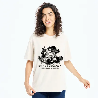 Tokyo-Tiger Calmness Is Strength Washed T-Shirt