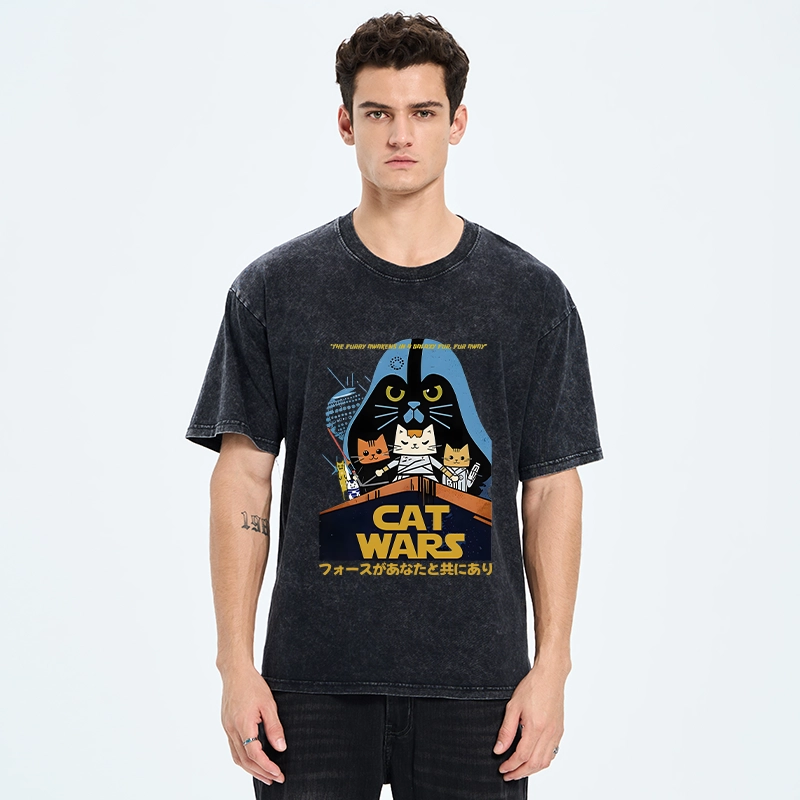 Tokyo-Tiger Japanese Cat Wars Washed T-Shirt
