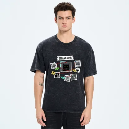 Tokyo-Tiger Suspect Cat Washed T-Shirt