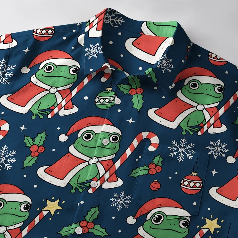 Tokyo-Tiger Christmas Frog Button-up Shirt