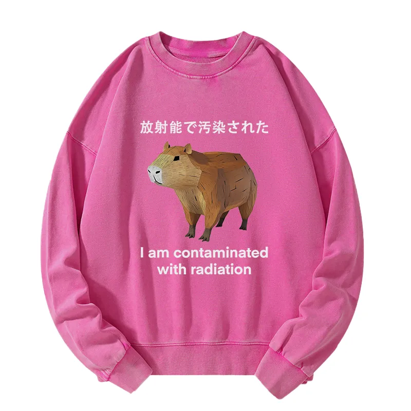 Tokyo-Tiger Capybara Contaminated By Radiation Washed Sweatshirt