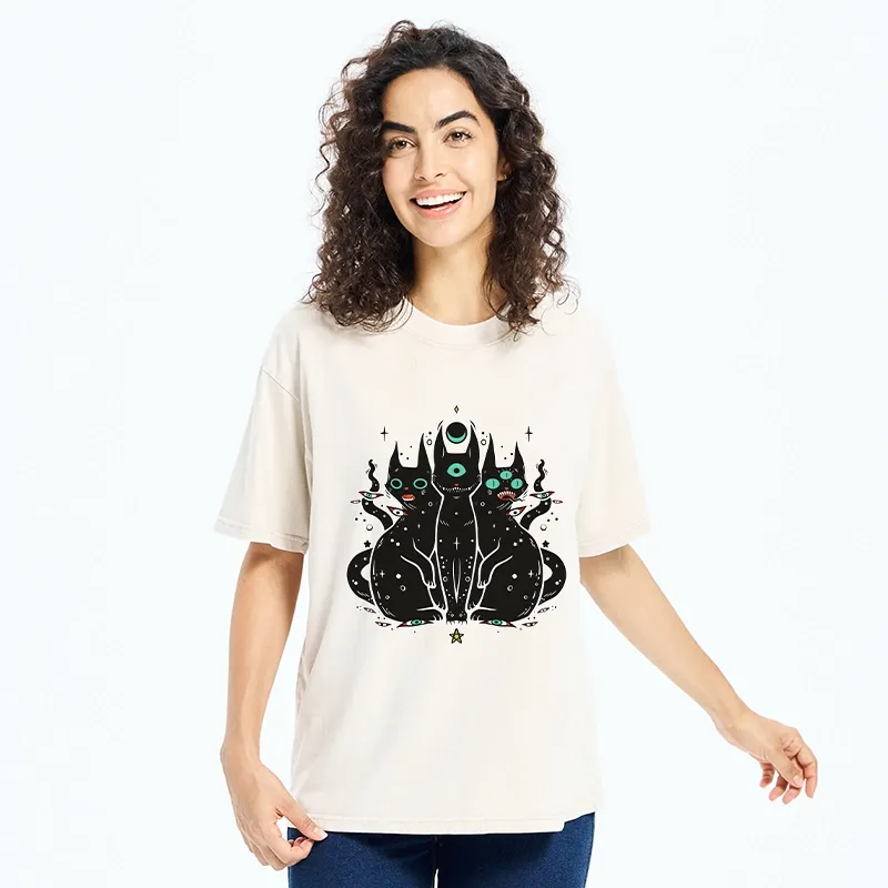 Tokyo-Tiger Mystic Cat Trinity Washed T-Shirt