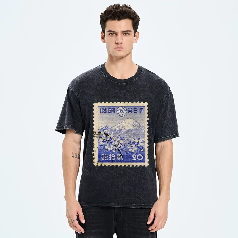 Tokyo-Tiger Japan Vintage Stamp Washed T-Shirt