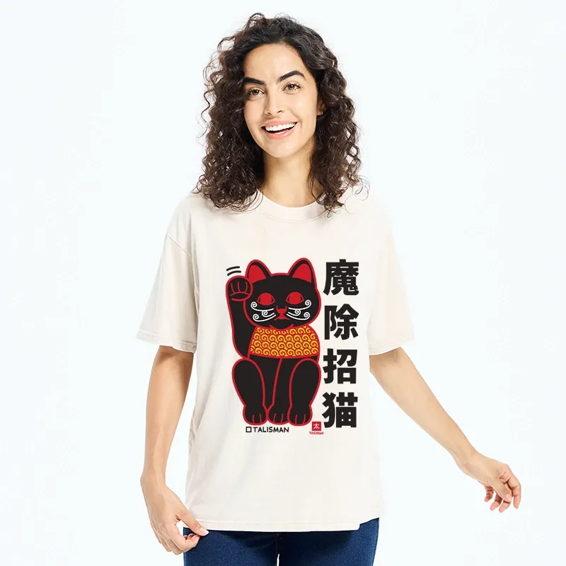Tokyo-Tiger Magic Lucky Cat Washed T-Shirt