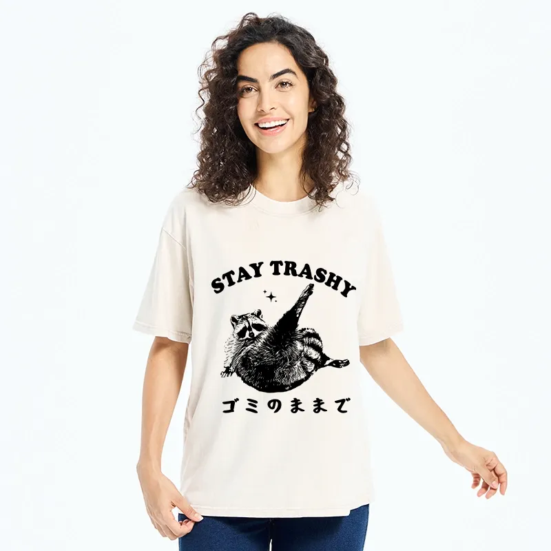 Tokyo-Tiger Raccoon Stay Trashy Washed T-Shirt