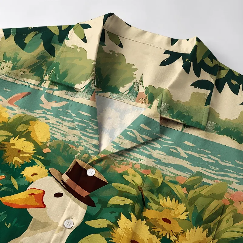 Tokyo-Tiger Naughty Duck Eat Ramen Aloha Hawaiian Shirt