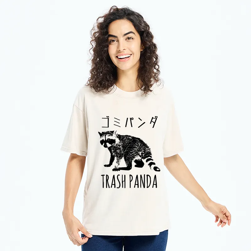 Tokyo-Tiger Funny Trash Panda Washed T-Shirt