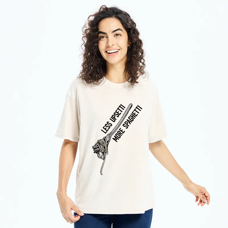 Tokyo-Tiger Less Upset More Spaghetti Washed T-Shirt