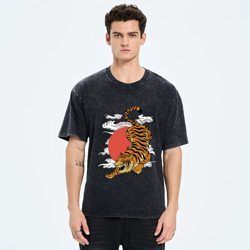 Tokyo-Tiger Japanese Fierce Tiger Washed T-Shirt