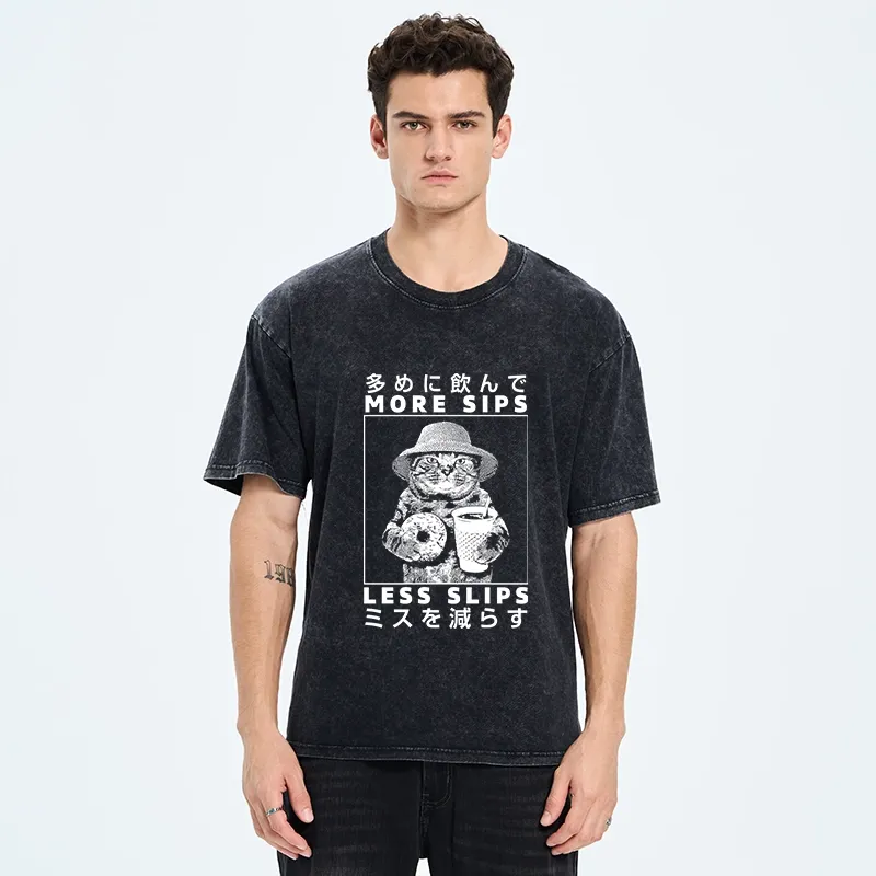 Tokyo-Tiger More Sips Less Slips Washed T-Shirt