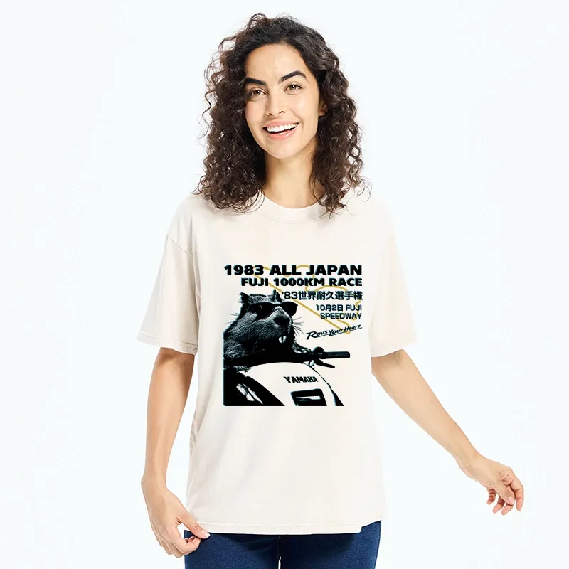 Tokyo-Tiger Funny Racing Beaver Washed T-Shirt