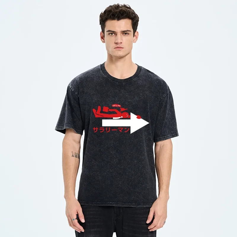 Tokyo-Tiger Let's Fly Salaryman Washed T-Shirt