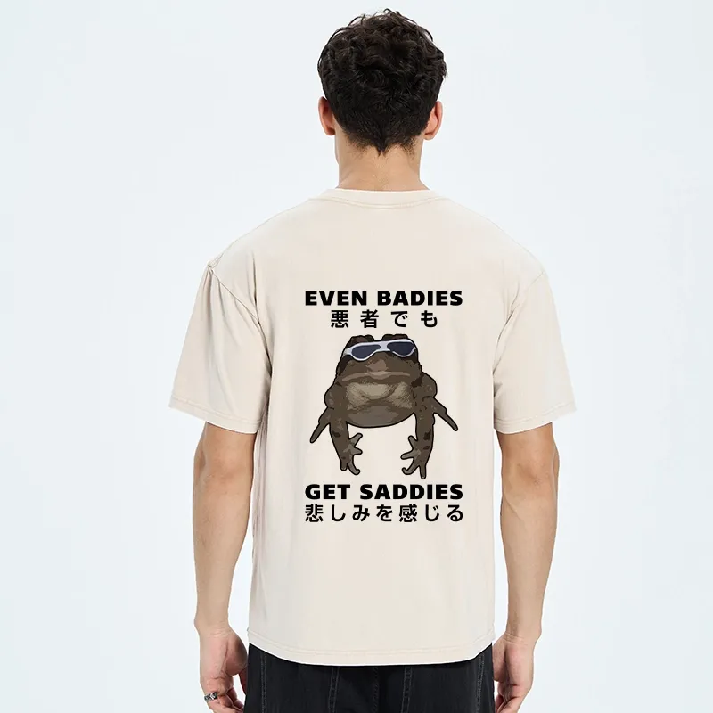 Tokyo-Tiger Even Baddies Get Saddies Back Washed T-Shirt