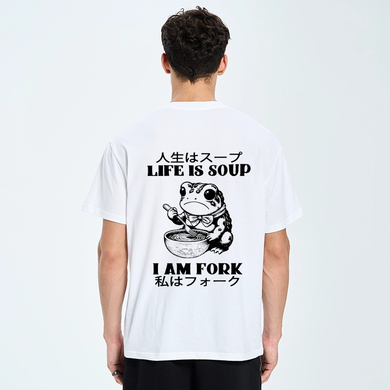 Tokyo-Tiger Life Is Soup I Am Fork Back Classic T-Shirt